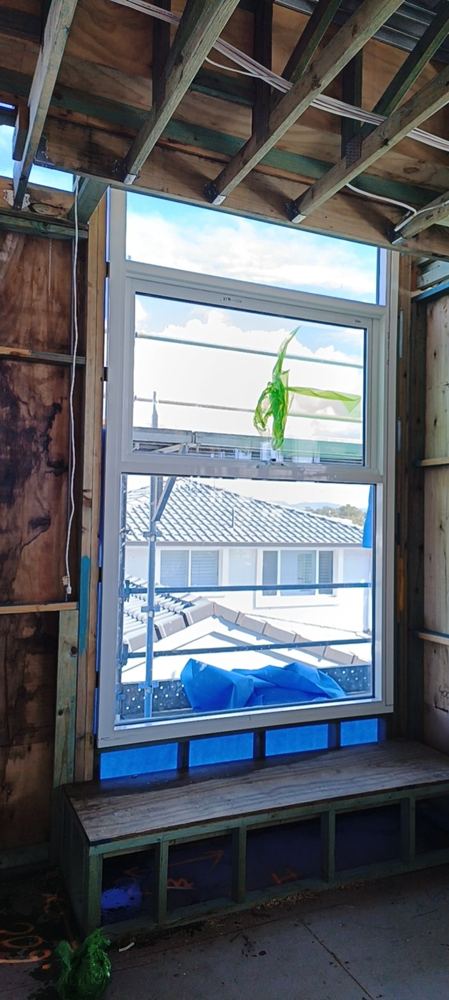 Aluminium window installed in a new build